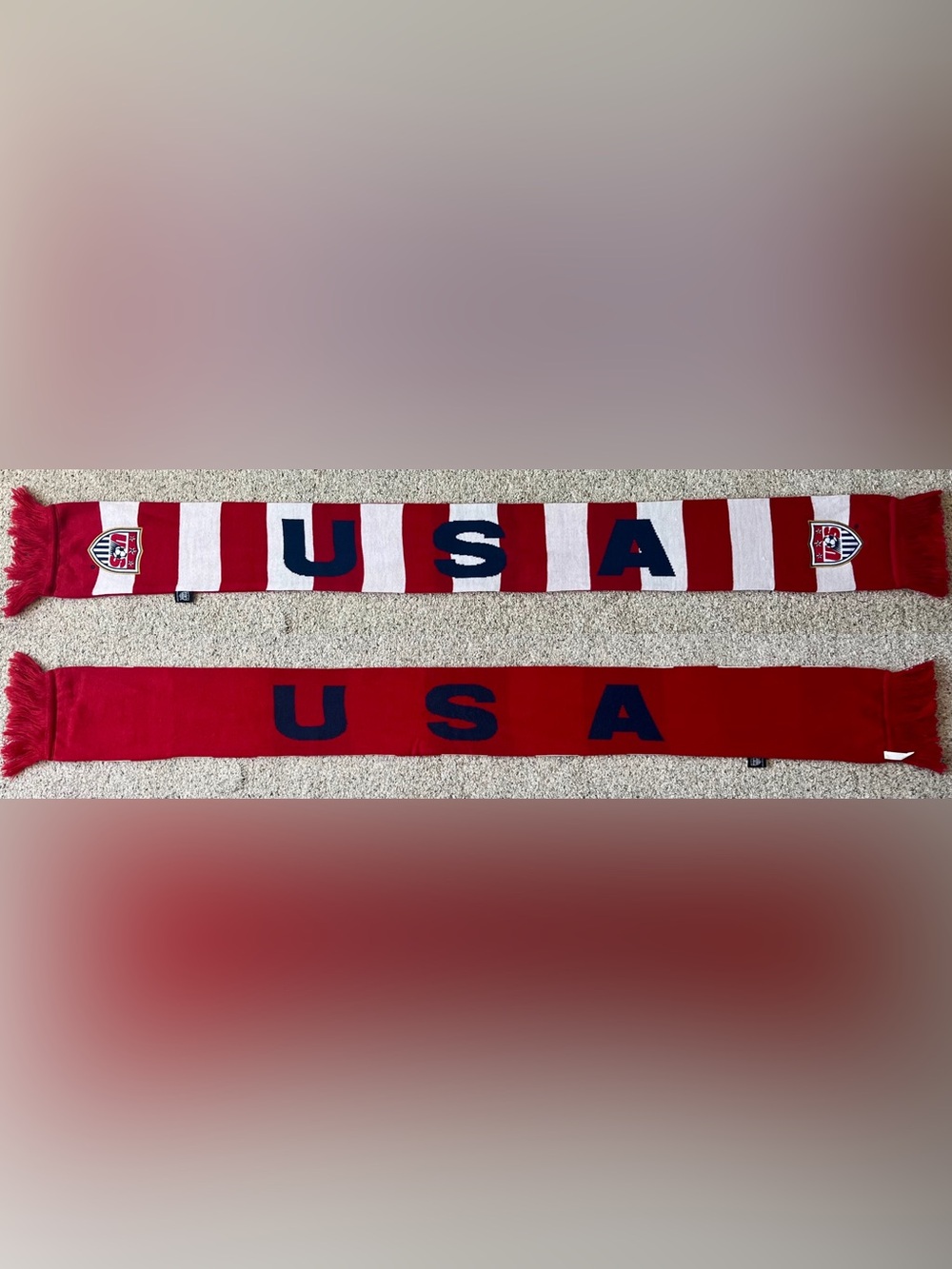 USA United States National Soccer Team Retro Logo Patch Soccer Scarf